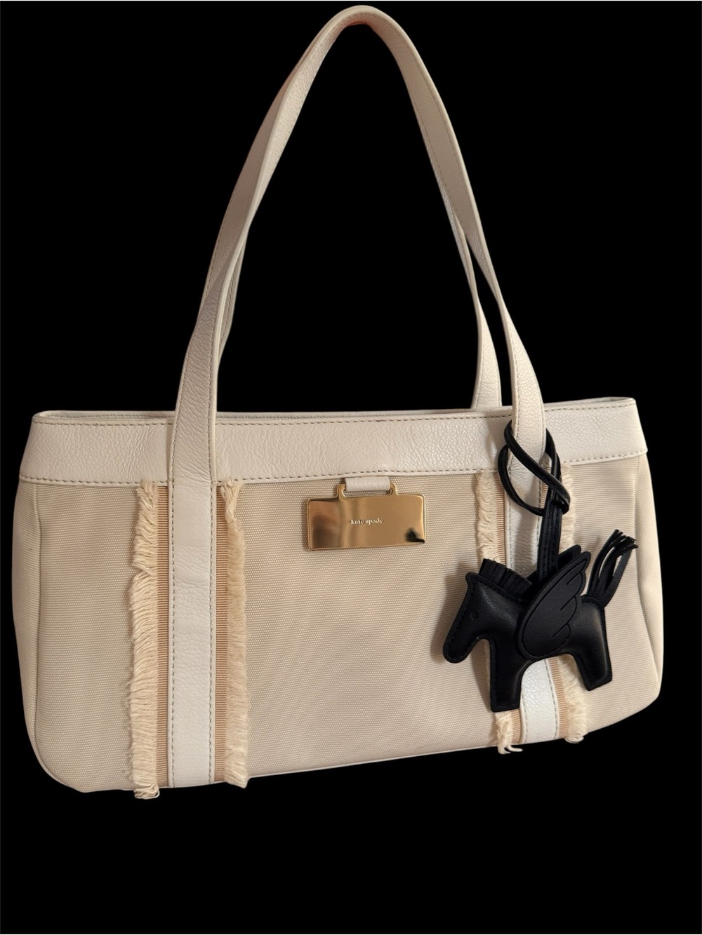 Kate Spade limited edition fringe canvas shoulder bag (charm NOT included)